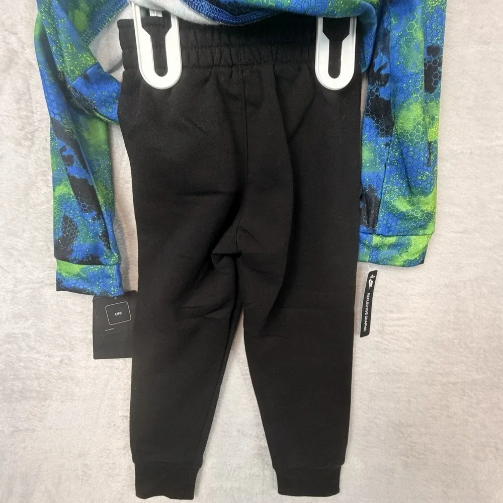 Nike Hoodie Jogger Sweatpants 2 Pc Boys 4T Black Blue Green Fleece Pockets NWT